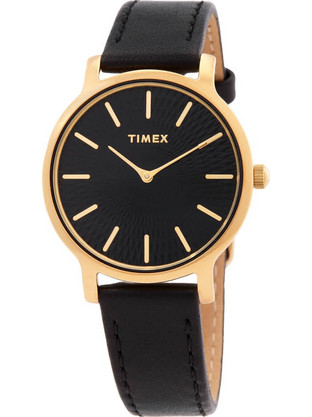 Timex Transcend Γυναικείο Ρολόι με Μαύρο Δερμάτινο Λουράκι TW2V92600