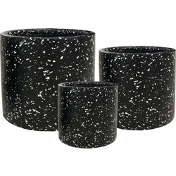 Supergreens Celestia m Γλάστρα Στρογγυλή Πήλινη Μαύρη 33x29cm 8-0813-B