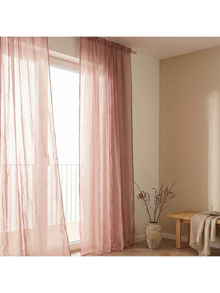 Premier Κουρτίνα Παραθύρου με Τρέσα 140x270 Valeria 20.00.12360 Rose