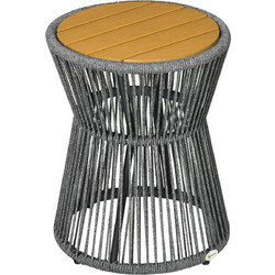 Scruffs & Tramps Boho Στρογγυλό Τραπεζάκι Κήπου Rattan Γκρι Καφέ 39x49cm 867-121V00CG