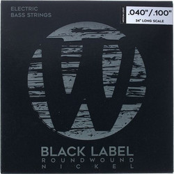 Warwick Black Label Σετ 4 Χορδές Ηλεκτρικού Μπάσου Nickel Plated Steel 40-100"