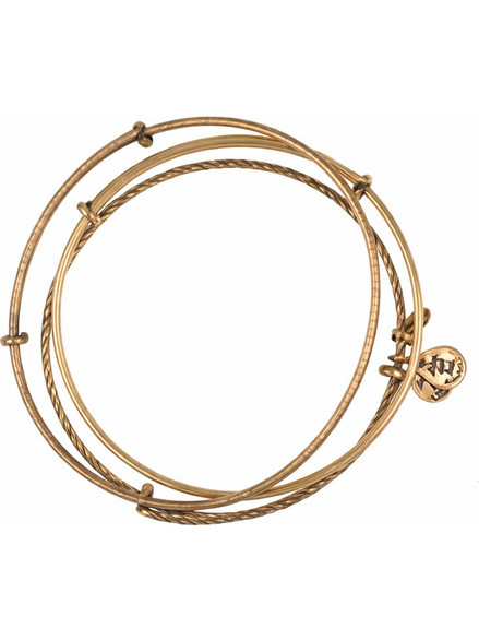 Alex and Ani Σετ Γυναικεία Βραχιόλια Βέργες Xρυσά A09EB150RG 3τμχ