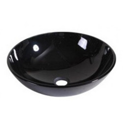 Inter Ceramic Επικαθήμενος Νιπτήρας Μπάνιου Στρογγυλός Πορσελάνης Μαύρος ICC042B