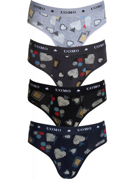Uomo Ανδρικά Σλιπ Βαμβακερά 4Pack 3393-19395