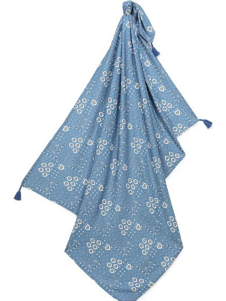 La Millou Swaddle Bandana Πάνα Αγκαλιάς από Μουσελίνα Γαλάζια 120x100cm