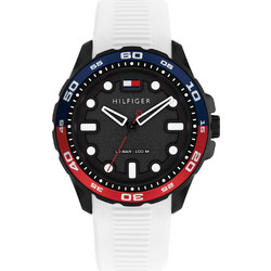 Tommy Hilfiger Regatta Ανδρικό Ρολόι με Λευκό Καουτσούκ Λουράκι 1792264
