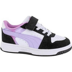 Puma Rebound V6 Παιδικά Sneakers Μαύρα Λιλά 407468-02