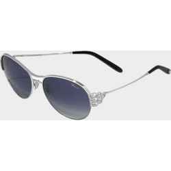 Chopard CHC02S 579X Ανδρικά Γυαλιά Ηλίου Οβάλ Μεταλλικά Ασημί με Μπλε Φακό