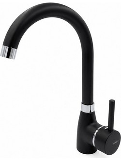 Crolla 8370 Black Μπαταρία Κουζίνας Πάγκου Διπλής Παροχής Ανάμεικτη Μαύρη