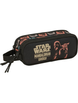 Karactermania Star Wars Mandalorian & Grogu Κασετίνα Βαρελάκι με 2 Θήκες Μαύρη 63257