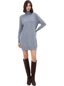 Toi & Moi Mini Βραδινό Φόρεμα Πλεκτό & Παγιέτες Γκρι 50-6954-226