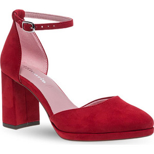 Tamaris Γόβες Suede με Χοντρό Ψηλό Τακούνι Λουράκι & Φιάπα Κόκκινες 1-22463-45-500 Tamaris Γόβες Suede με Χοντρό Ψηλό Τακούνι Λουράκι & Φιάπα Κόκκινες 1-22463-45-500
