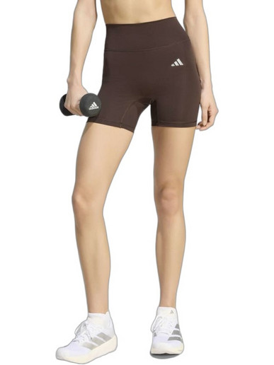 Adidas Optime Essentials Γυναικείο Κολάν Σορτς Ψηλόμεσο Σοκολατί KQ8377