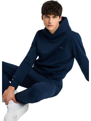 Funky Buddha Ανδρικό Παντελόνι Φόρμας Fleece με Λάστιχο Navy Μπλε FBM014-050-02