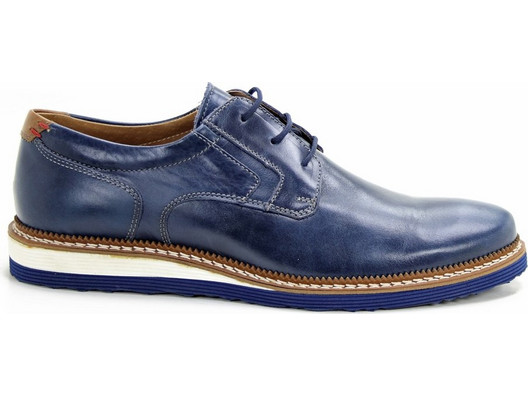 Commanchero Ανδρικά Σκαρπίνια Derby Δερμάτινα Navy Μπλε 91617.527