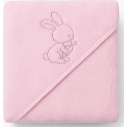 Lorelli Rabbit Βρεφικό Μπουρνούζι Κάπα Ροζ 80x80cm