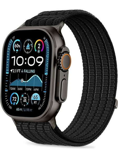 Tech-Protect Nylon Sport Λουράκι Υφασμάτινο Black (Apple Watch 44 / 45 / 46 / 49mm)