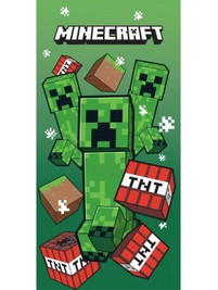 Minecraft TNT Παιδική Πετσέτα Θαλάσσης Microfiber Πράσινη 70x140cm PSTH1219