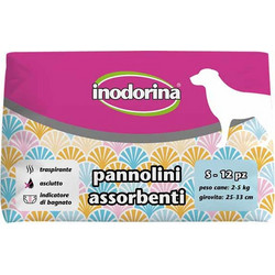 Inodorina Πάνες Βρακάκια για Θηλυκό Σκύλο με Αυτοκόλλητα Small 2-5kg 25-33cm 12τμχ
