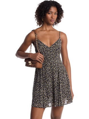 Michael Kors Mini Καλοκαιρινό Καθημερινό Φόρεμα Floral Μαύρο MS5830NH81-340