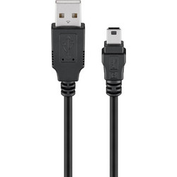 Goobay 45740 Καλώδιο USB-A Male 2.0 to USB-B Mini Male 1m Black