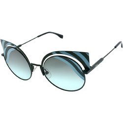 Fendi FE0215/S 0KCEQ Γυναικεία Γυαλιά Ηλίου Πεταλούδα Μεταλλικά Μαύρα με Μπλε Φακό