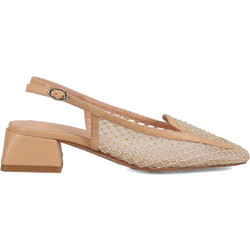 Migato Γόβες Slingback με Χοντρό Χαμηλό Τακούνι & Στρας Μπεζ 100046823-010