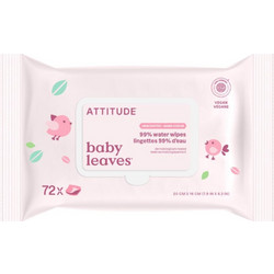 Attitude Baby Leaves Μωρομάντηλα με Νερό Χωρίς Άρωμα & Parabens 72τμχ