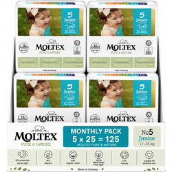 Moltex Pure & Nature Junior Monthly Pack Πάνες Βρακάκι No5 11-25kg 125τμχ