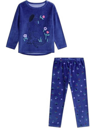 Dpam Blue Dog Παιδική Πιτζάμα Βελουτέ Χειμωνιάτικη Royal Blue XEFAPYJDOG