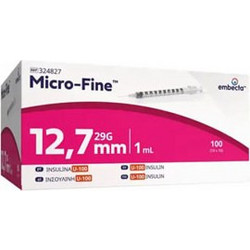 Embecta Micro-Fine Σύριγγες 1ml με Βελόνα Ινσουλίνης 29G 12.7mm 100τμχ