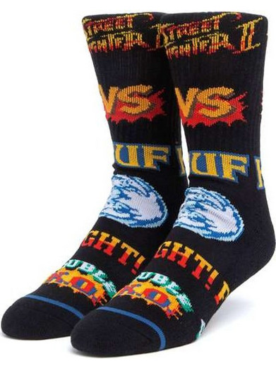 Huf X Street Fighter Ανδρικές Κάλτσες Ψηλές με Σχέδια Μαύρες SK00636