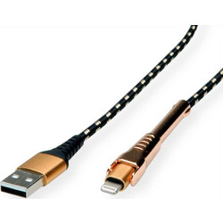 Roline Braided USB-A to Lightning Cable 1m Black Gold 11.02.8923