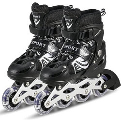 Inline Αυξομειούμενα Rollers Παιδικά Μαύρα 30-34