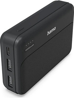 Hama Pocket 10 Power Bank 10000mAh 10W με 2 Θύρες USB-A Anthracite