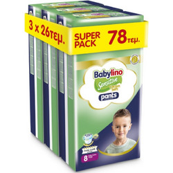 Babylino Sensitive Cotton Soft Pants Πάνες Βρακάκι No8 19kg 78τμχ