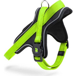 Memopet Microchip Σαμαράκι Σκύλου Γιλέκο Μαύρο Lime Small
