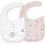 Interbaby Elefante Cometa Σετ Σαλιάρες από 100% Βαμβάκι με Αυτοκόλλητο Λευκή Ροζ 2τμχ