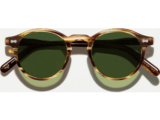 Moscot MILTZEN Ανδρικά Γυαλιά Ηλίου Στρογγυλά Κοκάλινα Ταρταρούγα με Πράσινο Φακό