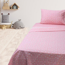Palatex Σετ Παιδικά Σεντόνια Μονά Βαμβακερά 160x265 Young Star Pink 3τμχ