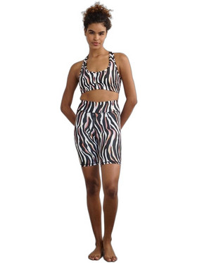 Baya Zebra Pulse Γυναικείο Κολάν Ποδηλατικό Ψηλόμεσο Μαύρο Λευκό 4499B-1