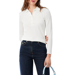 Lacoste Γυναικεία Μπλούζα Polo Μακρυμάνικη Λευκή 3PF5464-70V