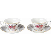 For Home Σετ Φλιτζάνια Ελληνικού Καφέ & Τσαγιού Πορσελάνης Πολύχρωμα 2τμχ Μ28100-3
