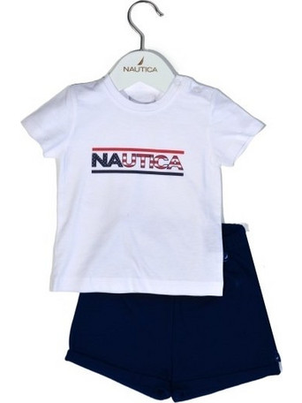Nautica Des. 10 Βρεφικό Σετ για Αγόρι Καλοκαιρινό Λευκό Navy Μπλε