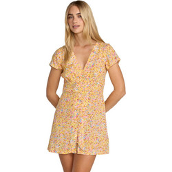 RVCA Mini Καλοκαιρινό Καθημερινό Φόρεμα Floral Μεταξωτό Κίτρινο 23B131608-MUL