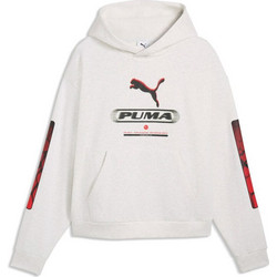 Puma Sport Hoodie Street Boxy Graphic FL Ανδρικό Αθλητικό Φούτερ με Κουκούλα Λευκό 694322-05