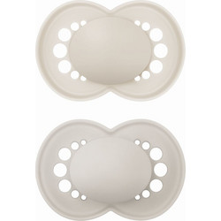 Mam Original Unprinted Ορθοδοντικές Πιπίλες Σιλικόνης 6-16m Μπεζ Γκρι 2τμχ
