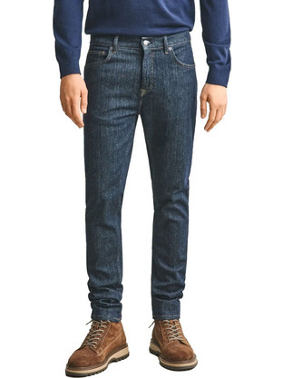 Gant Ανδρικό Τζιν Παντελόνι Ελαστικό Slim Εφαρμογή Navy Μπλε 3G1000030-960