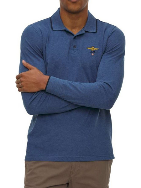 Aeronautica Militare Ανδρική Μπλούζα Polo Μακρυμάνικη Μπλε PO1653-17282