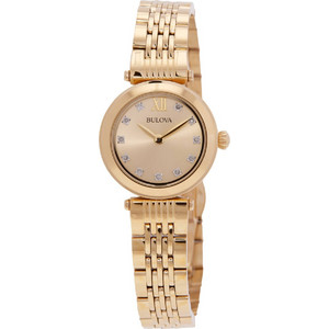 Bulova Γυναικείο Ρολόι με Χρυσό Μεταλλικό Μπρασελέ97P176